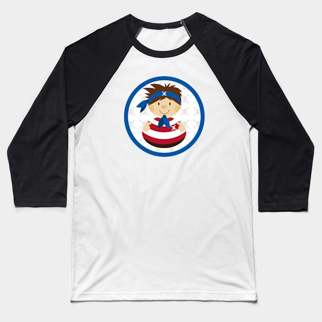 Cute Cartoon Pirate Baseball T-Shirt by markmurphycreative